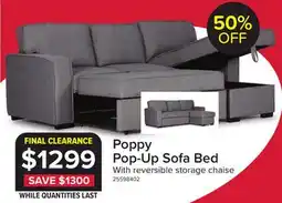 Leon's Poppy Pop-Up Sofa Bed - Grey offer