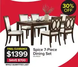 Leon's Spice 7-Piece Extendable Dining Set - Dark Cherry, Beige offer