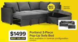 Leon's Portland 3-Piece Sectional with Left-Facing Pop-Up Bed - Grey offer