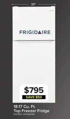 Leon's Frigidaire 29.5 18.17 Cu. Ft. White Top-Freezer Refrigerator - FRTE1835AW offer