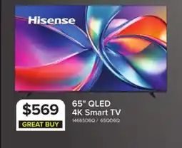 Leon's Hisense 65 QLED 4K Smart TV 65QD6Q offer