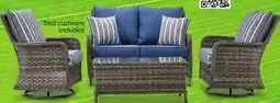 Leon's Veranda 4-Piece Outdoor Conversation Set - Grey, Blue offer