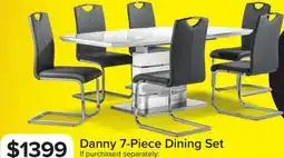 Leon's Danny 7-Piece Extendable Dining Set - White and Dark Grey offer