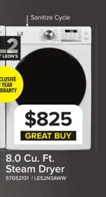 Leon's L2 White Electric Dryer (8.0 Cu. Ft) - LE52N3AWW offer