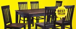 Leon's Caylie Noir 7-Piece Dining Set - Ebony, Driftwood offer