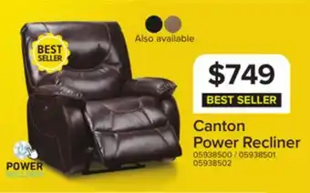 Leon's Canton Power Recliner - Dark Brown offer