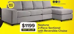 Leon's Neptune 2-Piece Sectional with Reversible Chaise - Grey offer
