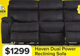 Leon's Haven Dual Power Reclining Sofa - Grey offer