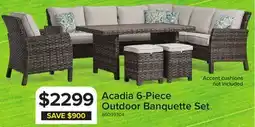 Leon's Acadia 6-Piece Banquette Outdoor Furniture - Grey, Beige offer