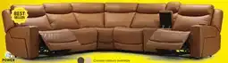 Leon's Jackson Leather 6-Piece Power Reclining Sectional with Heat and Massage - Butternut offer