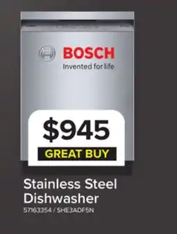 Leon's Bosch Stainless Steel 300 Series 24 Dishwasher with Recessed Handle - SHE3ADF5N offer