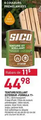 Matério TEINTURE/SCELLANT EXTÉRIEUR FORMULA 77 SICO offer