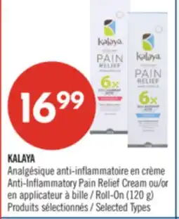 Pharmaprix KALAYA Anti-Inflammatory Pain Relief Cream or Roll-On (120 g) offer