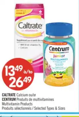 Pharmaprix CALTRATE Calcium ou CENTRUM Multivitamin Products offer