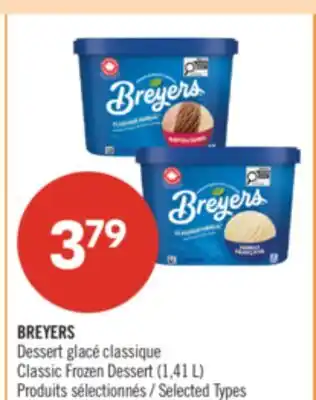 Pharmaprix BREYERS Classic Frozen Dessert (1.41 L) offer
