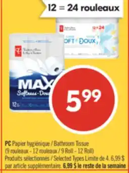 Pharmaprix PC Bathroom Tissue (9 Roll - 12 Roll) offer