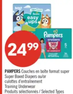 Pharmaprix PAMPERS Super Boxed Diapers or Training Underwear offer
