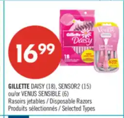Pharmaprix GILLETTE DAISY (18), SENSOR2 (15) or VENUS SENSIBLE (6) Disposable Razors offer