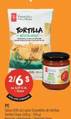 Pharmaprix PC Salsa (430 mL) or Tortilla Chips (320 g - 354 g) offer