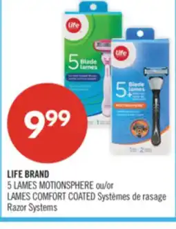 Pharmaprix LIFE BRAND 5LAMES MOTIONSPHERE or LAMES COMFORT COATED Razor Systems offer
