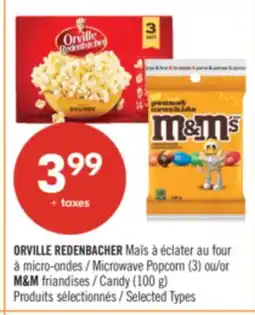 Pharmaprix ORVILLE REDENBACHER Microwave Popcorn (3) or M&M Candy (100 g) offer