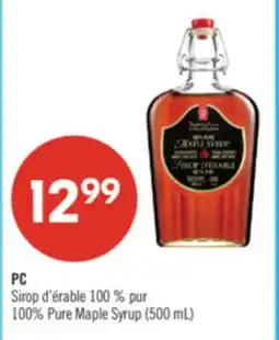 Pharmaprix PC Sirop d'érable 100 % pur 100% Pure Maple Syrup (500 mL) offer