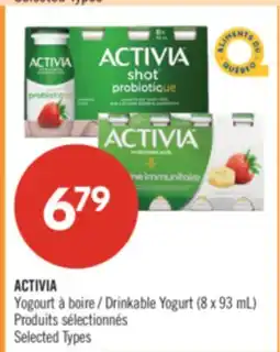 Pharmaprix ACTIVIA Drinkable Yogurt (8 x 93 mL) offer