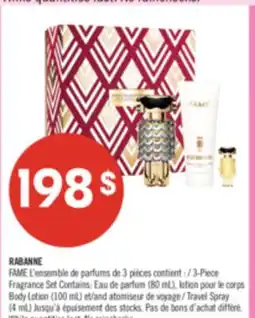 Pharmaprix RABANNE Fragrance Set Contains: Eau de parfum 80 mL, Body Lotion 100 mL or Travel Spray 4 mL offer