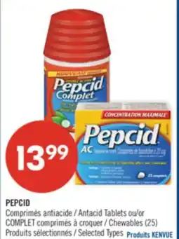 Pharmaprix PEPCID Antacid Tablets or COMPLET Chewables (25) offer
