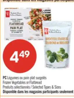 Pharmaprix PC Frozen Vegetables or Flatbread offer