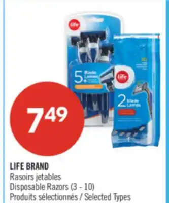 Pharmaprix LIFE BRAND Disposable Razors (3 - 10) offer