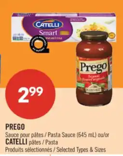 Pharmaprix PREGO Pasta Sauce (645 mL) or CATELLI Pasta offer