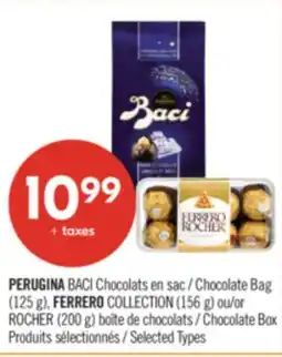 Pharmaprix PERUGINA Chocolate Bag (125 g), FERRERO COLLECTION (156 g) or ROCHER (200 g) Chocolate Box offer