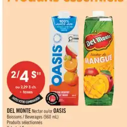 Pharmaprix DEL MONTE Nectar or OASIS Beverages offer