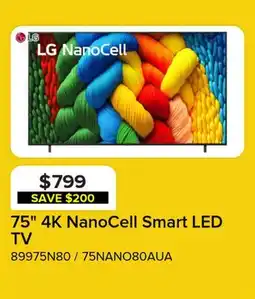 Leon's LG 75 4K NanoCell Smart LED TV - 75NANO80AUA offer