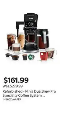Walmart Refurbished - Ninja DualBrew Pro Specialty Coffee System, Single-Serve, Pod, and 12-Cup Drip offer