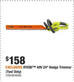Home Depot EXCLUSIVE RYOBI 40V 24 Hedge Trimmer (Tool Only) offer