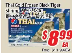 WinCo Food Mart Thai Gold Frozen Black Tiger Shrimp 21/25 offer