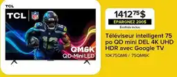 Leon's Téléviseur intelligent 75 po QD mini DEL 4K UHD HDR avec Google TV offer