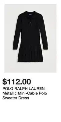 Holt Renfrew POLO RALPH LAUREN Metallic Mini-Cable Polo Sweater Dress offer