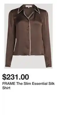 Holt Renfrew FRAME The Slim Essential Silk Shirt offer