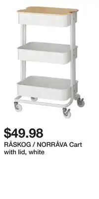 IKEA RÅSKOG / NORRÅVA Cart with lid, white offer