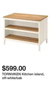 IKEA TORNVIKEN Kitchen island, off-white/oak offer