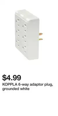 IKEA KOPPLA 6-way adaptor plug, grounded white offer