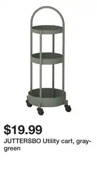 IKEA JUTTERSBO Utility cart, gray-green offer