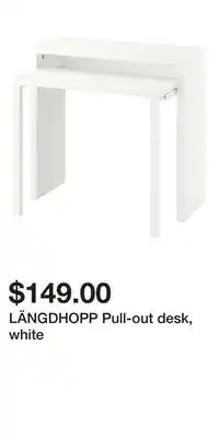 IKEA LÄNGDHOPP Pull-out desk, white offer