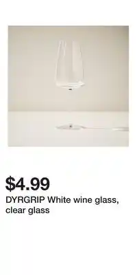 IKEA DYRGRIP White wine glass, clear glass offer