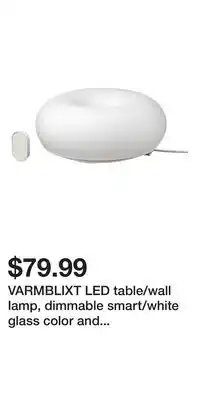 IKEA VARMBLIXT LED table/wall lamp, dimmable smart/white glass color and white spectrum offer