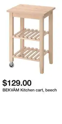 IKEA BEKVÄM Kitchen cart, beech offer