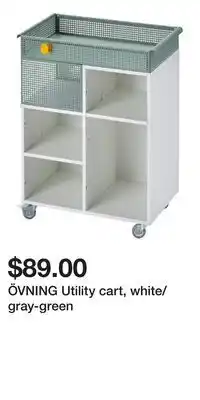 IKEA ÖVNING Utility cart, white/gray-green offer